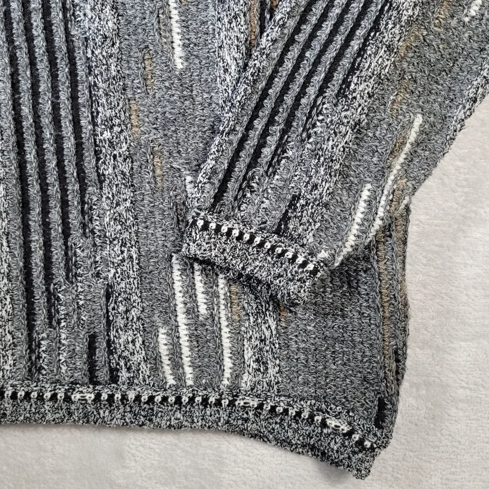 Lavane Sweater Mens Large Gray Vintage 90s 3D Knit Style Crewneck Cosby Dad